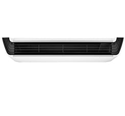 The LG HVAC indoor unit(idu) Ceiling & Floor Unit features a compact, white air conditioner with a black front grill.